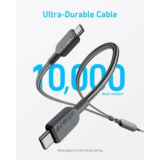Anker 2-In-1 Usb-C To Usb-C Cable 140W (1.2M/4Ft) -Black